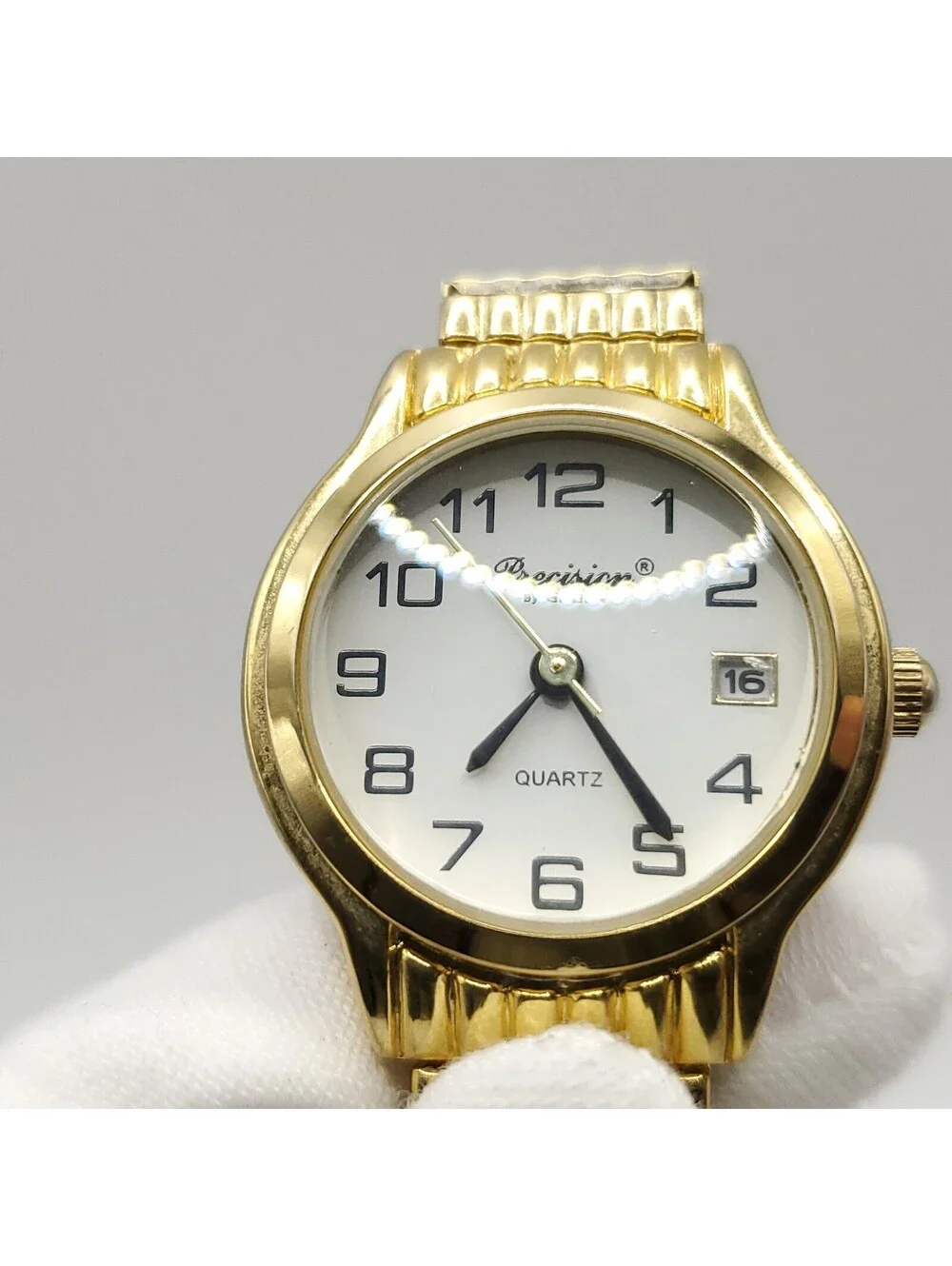 Gruen Precision Quartz Watch Women 24mm White Date Dial New Battery